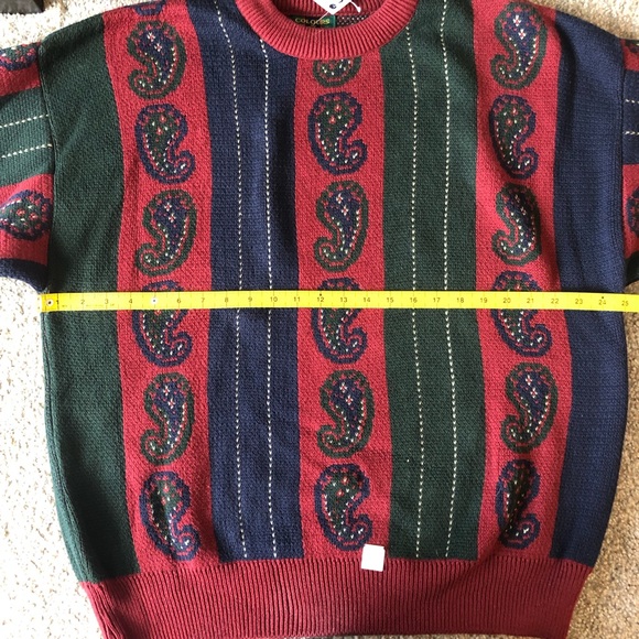 Vintage Men’s Colours By Alexander Julian Paisley Grandpa Sweater NWT Large - Picture 11 of 13